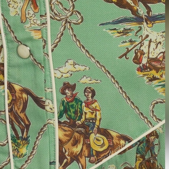 Double D Ranch Romance & Rustlers Western Printed Beaded Midi A-Line Skirt NWT - Picture 5 of 13